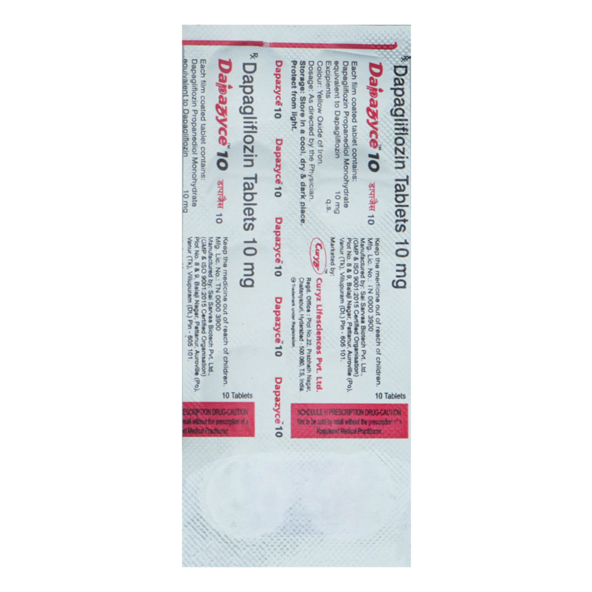 Dapazyce 10 Tablet 10's, Pack of 10 TABLETS Dapazyce 10 Tablet 10's, Pack of 10 TABLETS