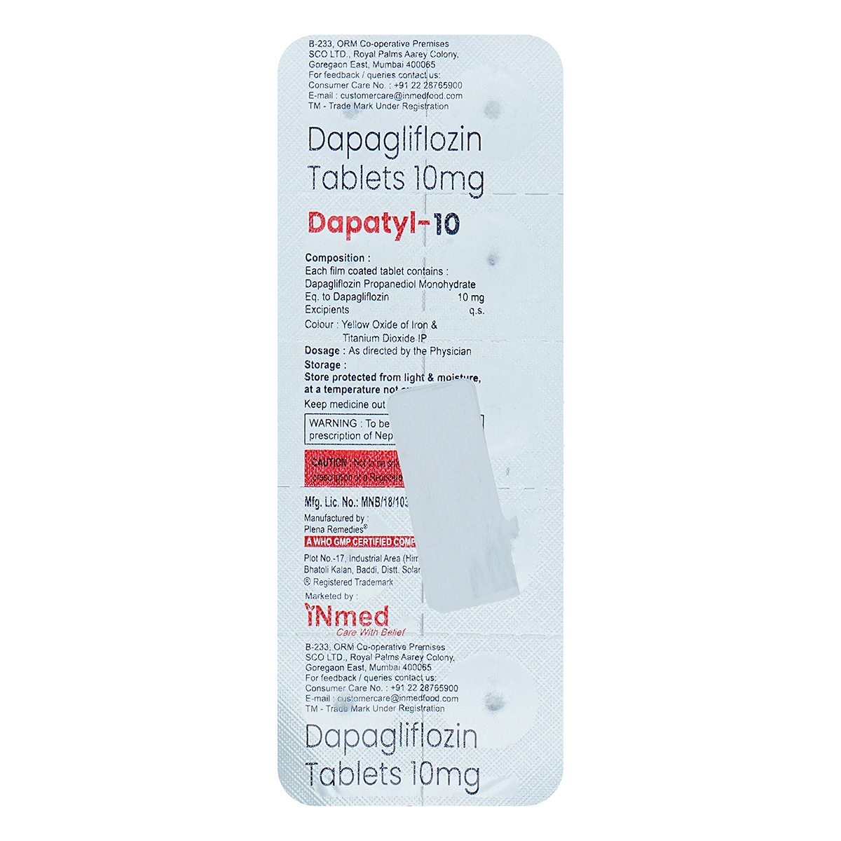 Dapatyl-10 Tablet 10's, Pack of 10 TabletS Dapatyl-10 Tablet 10's, Pack of 10 TabletS