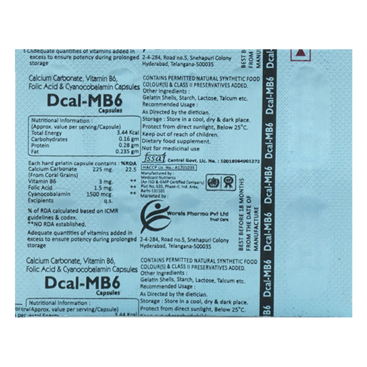 Dcal-MB6 Capsule 10's, Pack of 10 CAPSULES Dcal-MB6 Capsule 10's, Pack of 10 CAPSULES