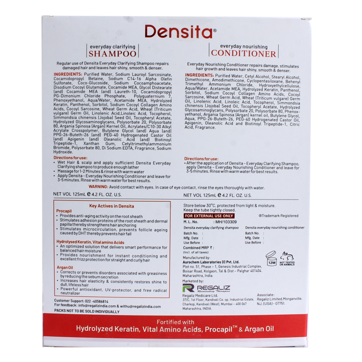 Densita Shampoo & Conditioner Combipack 2x125 ml, Pack of 1 Densita Shampoo & Conditioner Combipack 2x125 ml, Pack of 1