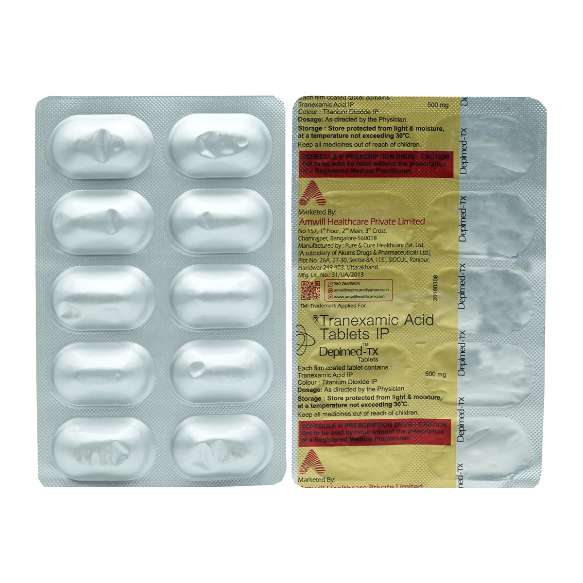 Depimed TX 500 mg Tablet 10's, Pack of 10 TabletS Depimed TX 500 mg Tablet 10's, Pack of 10 TabletS