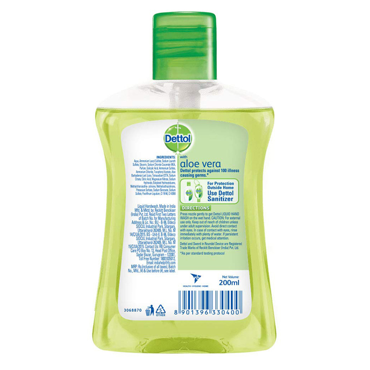 Dettol Aloe Vera Hand Wash 200 ml | Everyday Germ Protection With Aloe Vera | IMA Recomended, Pack of 1 Dettol Aloe Vera Hand Wash 200 ml | Everyday Germ Protection With Aloe Vera | IMA Recomended, Pack of 1