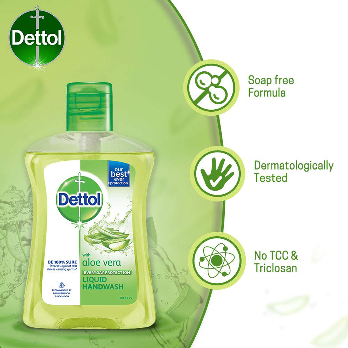 Dettol Aloe Vera Hand Wash 200 ml | Everyday Germ Protection With Aloe Vera | IMA Recomended, Pack of 1 Dettol Aloe Vera Hand Wash 200 ml | Everyday Germ Protection With Aloe Vera | IMA Recomended, Pack of 1