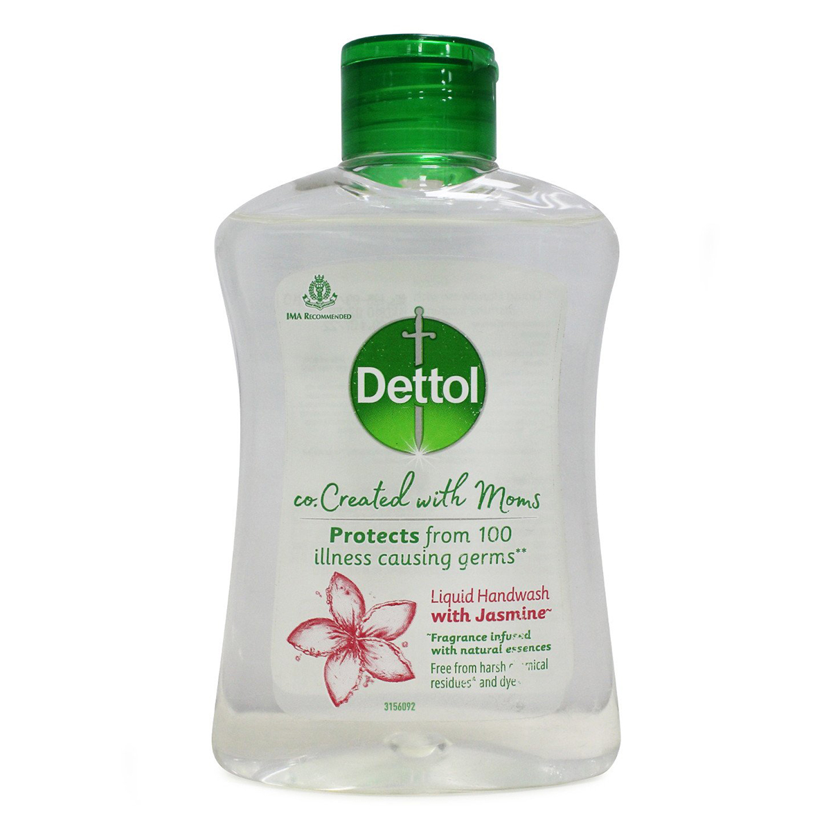 Dettol Co-created With Moms With Jasmine Handwash 200 ml Pump Bottle | With Jasmine Fragrance | IMA Recommended, Pack of 1