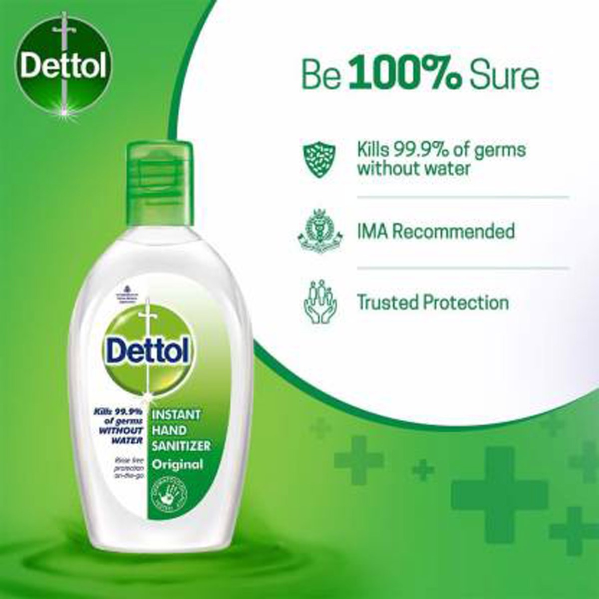 Dettol Orginal Hand Sanitizer, 100 ml (2x50 ml), Pack of 50