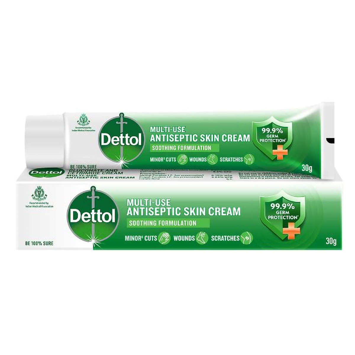 Dettol Multi-Use Antiseptic Skin Cream 30 gm | 99.9% Germ Protection | For Minor Cuts, Wounds & Scratches | IMA Recommended, Pack of 1 Dettol Multi-Use Antiseptic Skin Cream 30 gm | 99.9% Germ Protection | For Minor Cuts, Wounds & Scratches | IMA Recommended, Pack of 1