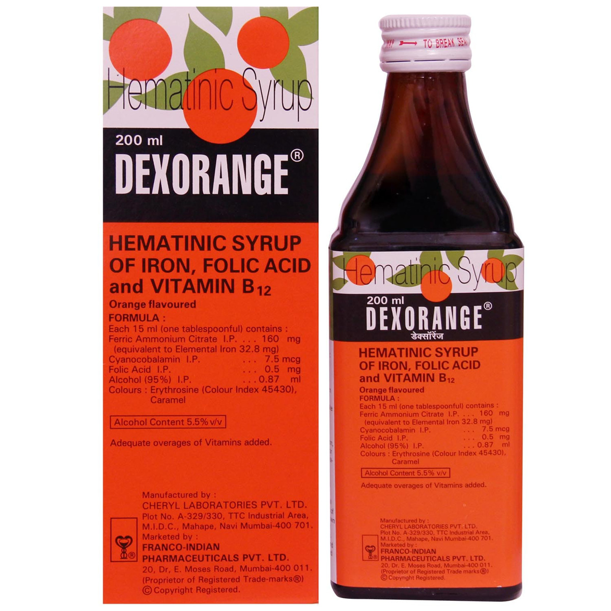 Buy Dexorange Syrup 200 ml Online