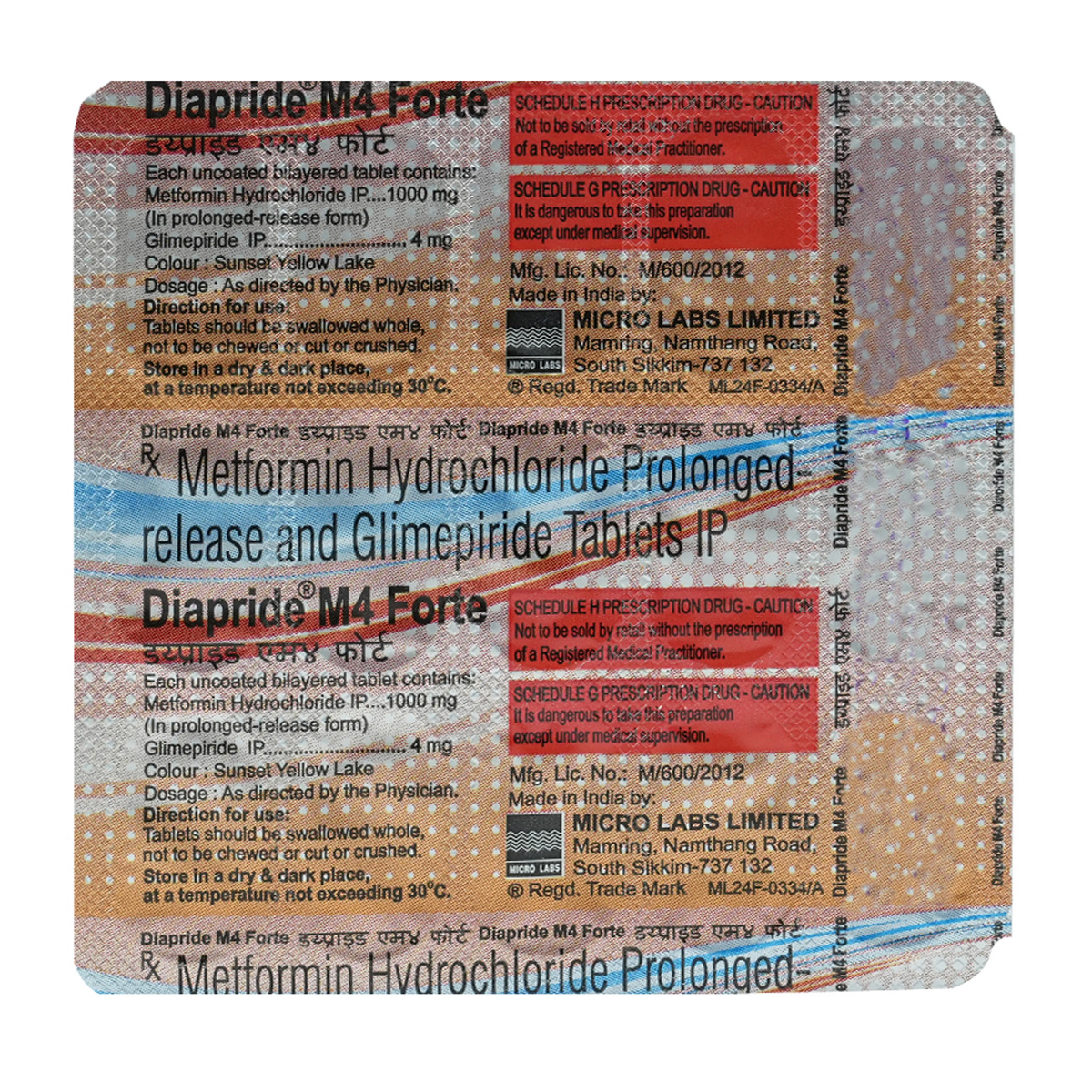 Diapride M4 Forte Tablet 15's, Pack of 15 TABLETS Diapride M4 Forte Tablet 15's, Pack of 15 TABLETS