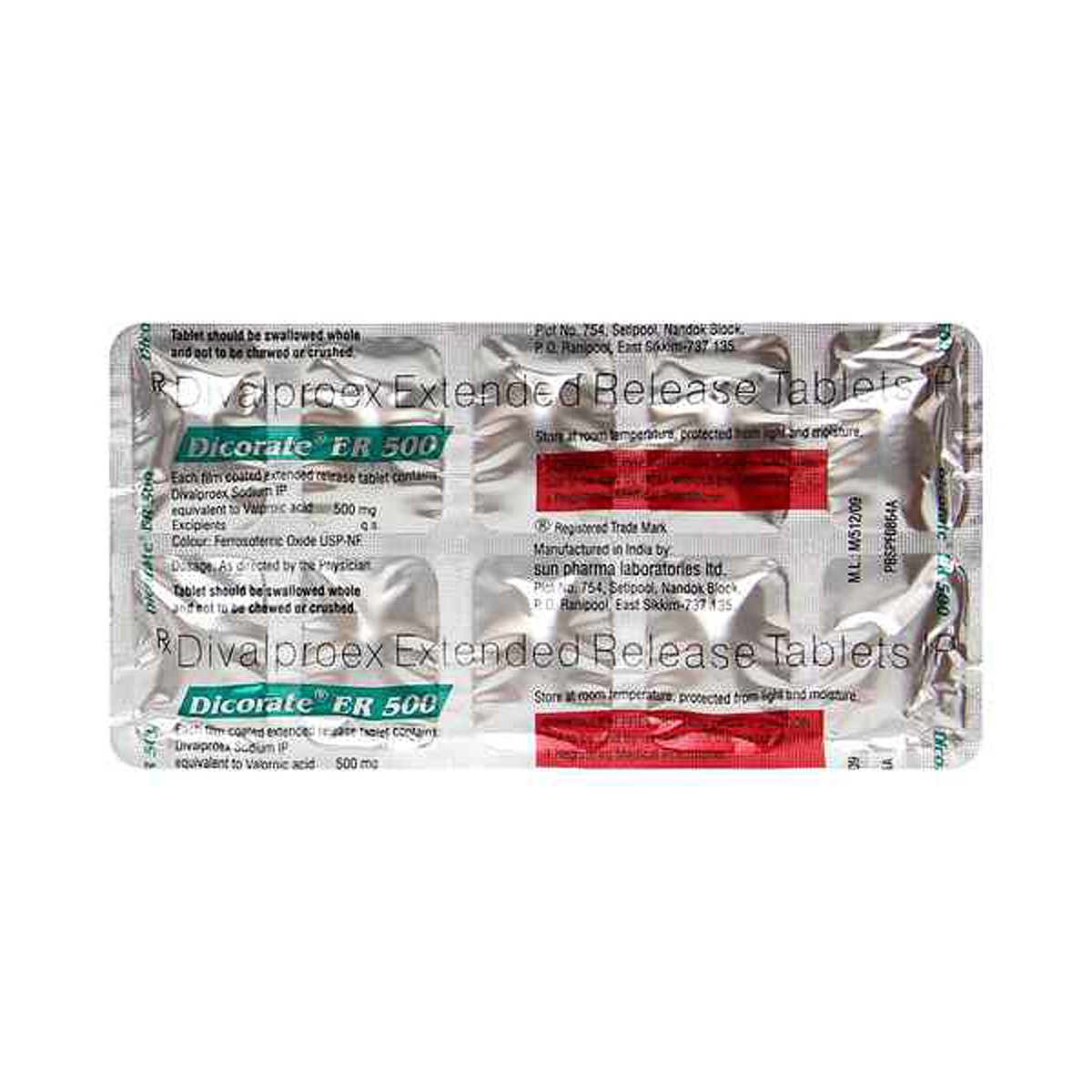 Dicorate ER 500 Tablet 10's, Pack of 10 TABLETS Dicorate ER 500 Tablet 10's, Pack of 10 TABLETS