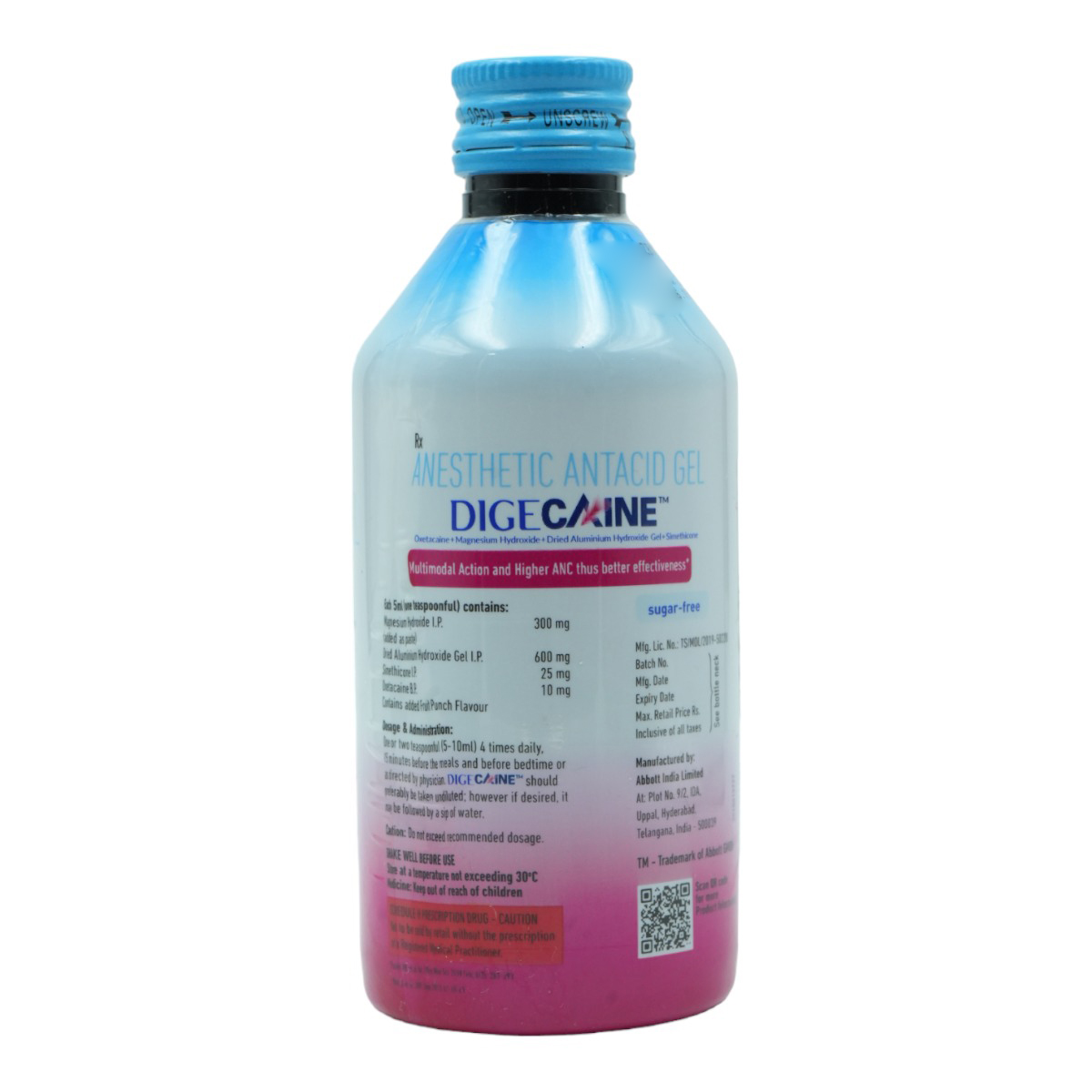 Digecaine Sugar Free Fruit Punch Oral Gel 200 ml, Pack of 1 GEL Digecaine Sugar Free Fruit Punch Oral Gel 200 ml, Pack of 1 GEL