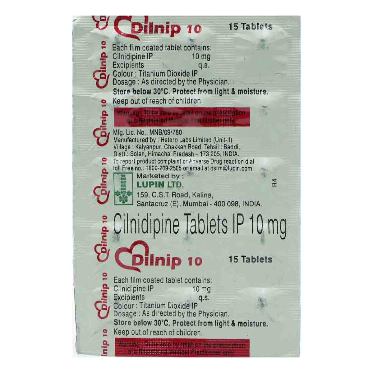 Dilnip 10 Tablet 15's, Pack of 15 TABLETS Dilnip 10 Tablet 15's, Pack of 15 TABLETS