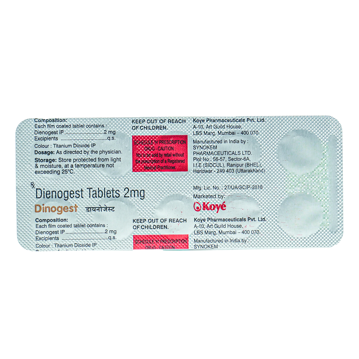 Dinogest Tablet 10's, Pack of 10 TABLETS Dinogest Tablet 10's, Pack of 10 TABLETS