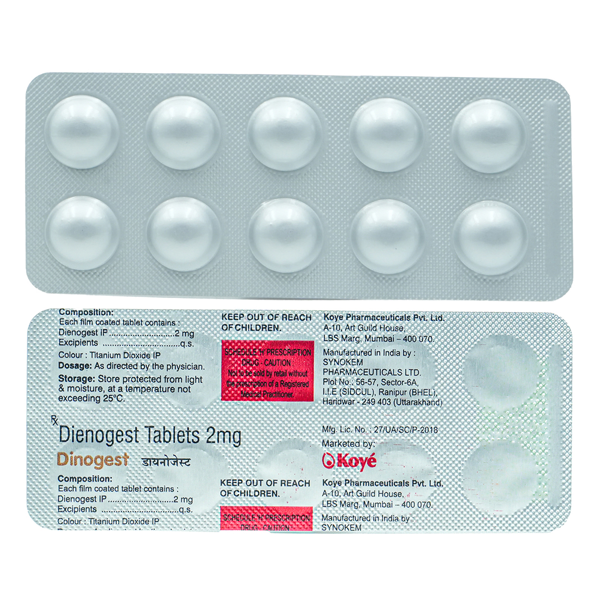 Dinogest Tablet 10's, Pack of 10 TABLETS Dinogest Tablet 10's, Pack of 10 TABLETS