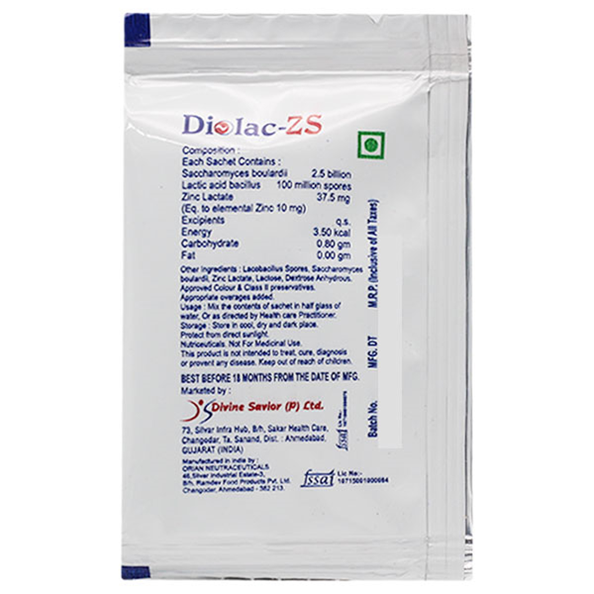 Dio Lac-ZS Sachet 1 gm, Pack of 1 Dio Lac-ZS Sachet 1 gm, Pack of 1