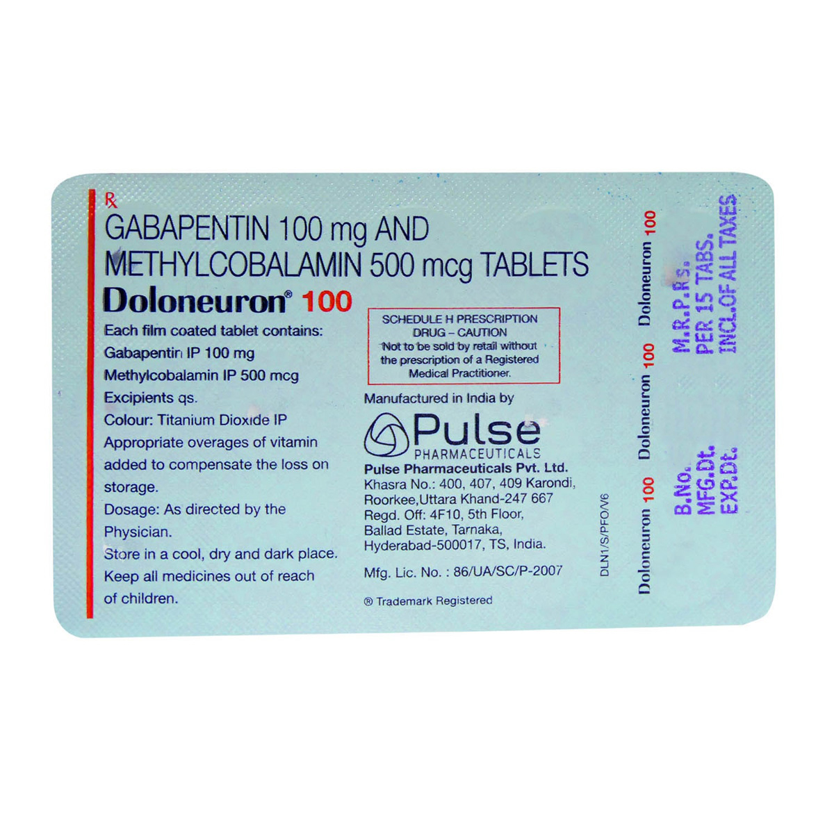 Doloneuron 100 Tablet 15's, Pack of 15 TABLETS Doloneuron 100 Tablet 15's, Pack of 15 TABLETS