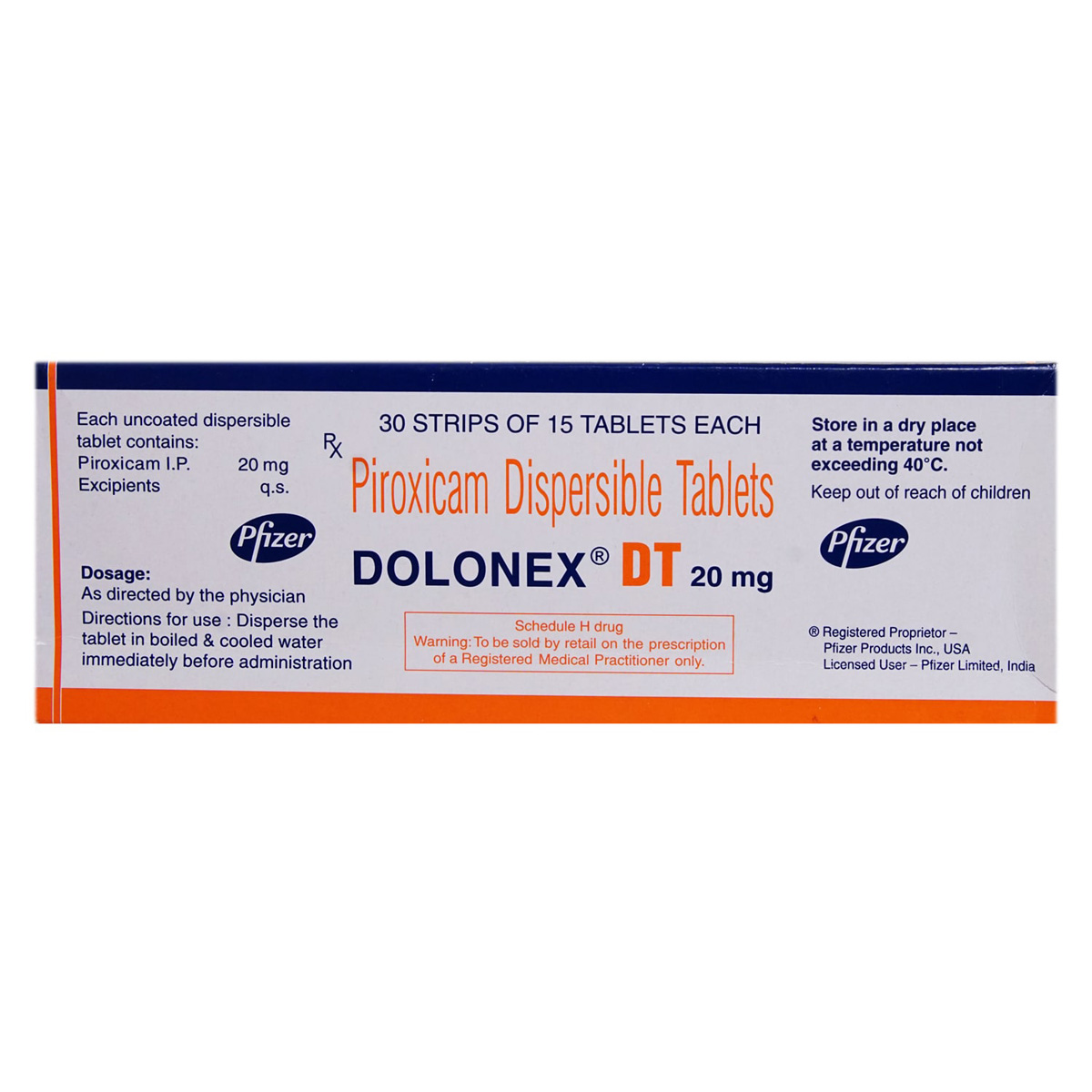 Dolonex DT 20 mg Tablet 15's, Pack of 15 TABLETS Dolonex DT 20 mg Tablet 15's, Pack of 15 TABLETS
