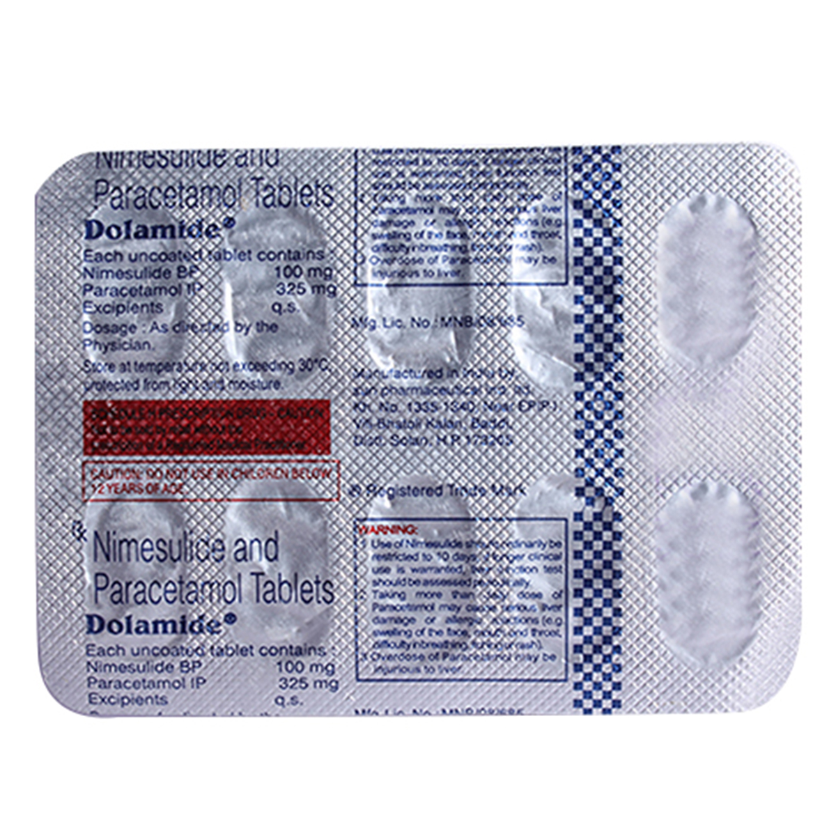 DOLAMIDE TABLET, Pack of 10 TABLETS DOLAMIDE TABLET, Pack of 10 TABLETS