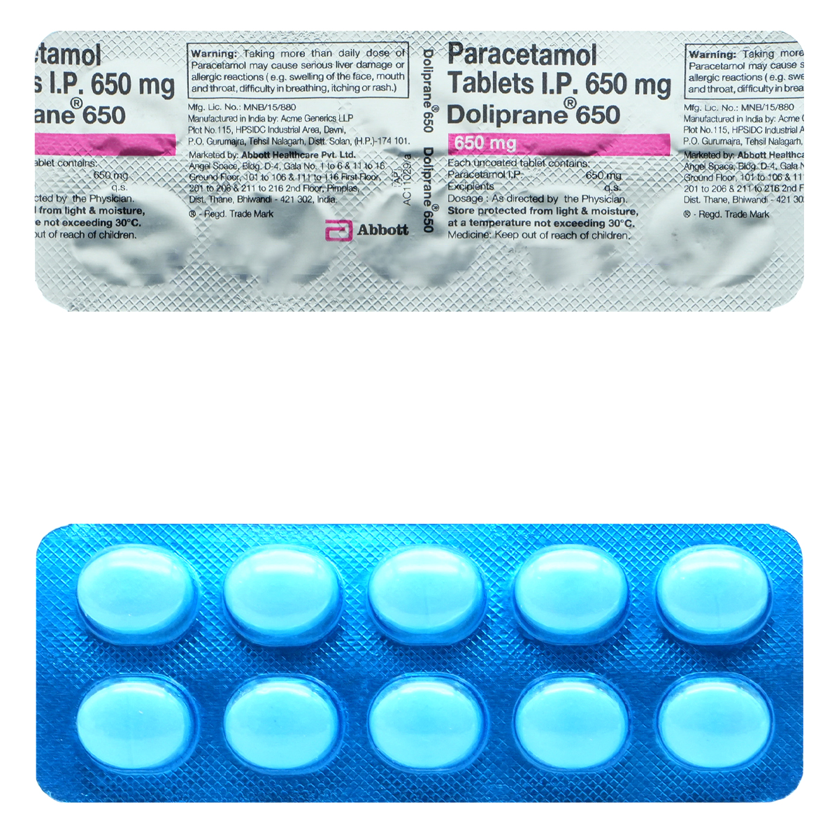 Doliprane 650 Tablet 10's, Pack of 10 TabletS Doliprane 650 Tablet 10's, Pack of 10 TabletS