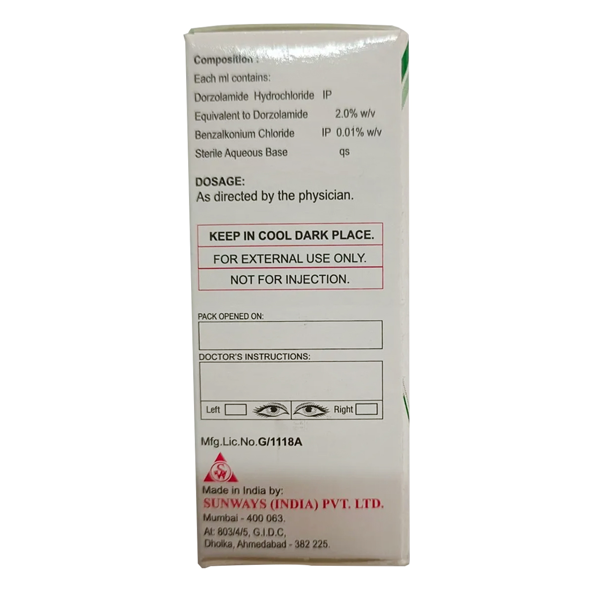 Dorsun Eye Drops 5 ml, Pack of 1 EYE DROPS Dorsun Eye Drops 5 ml, Pack of 1 EYE DROPS