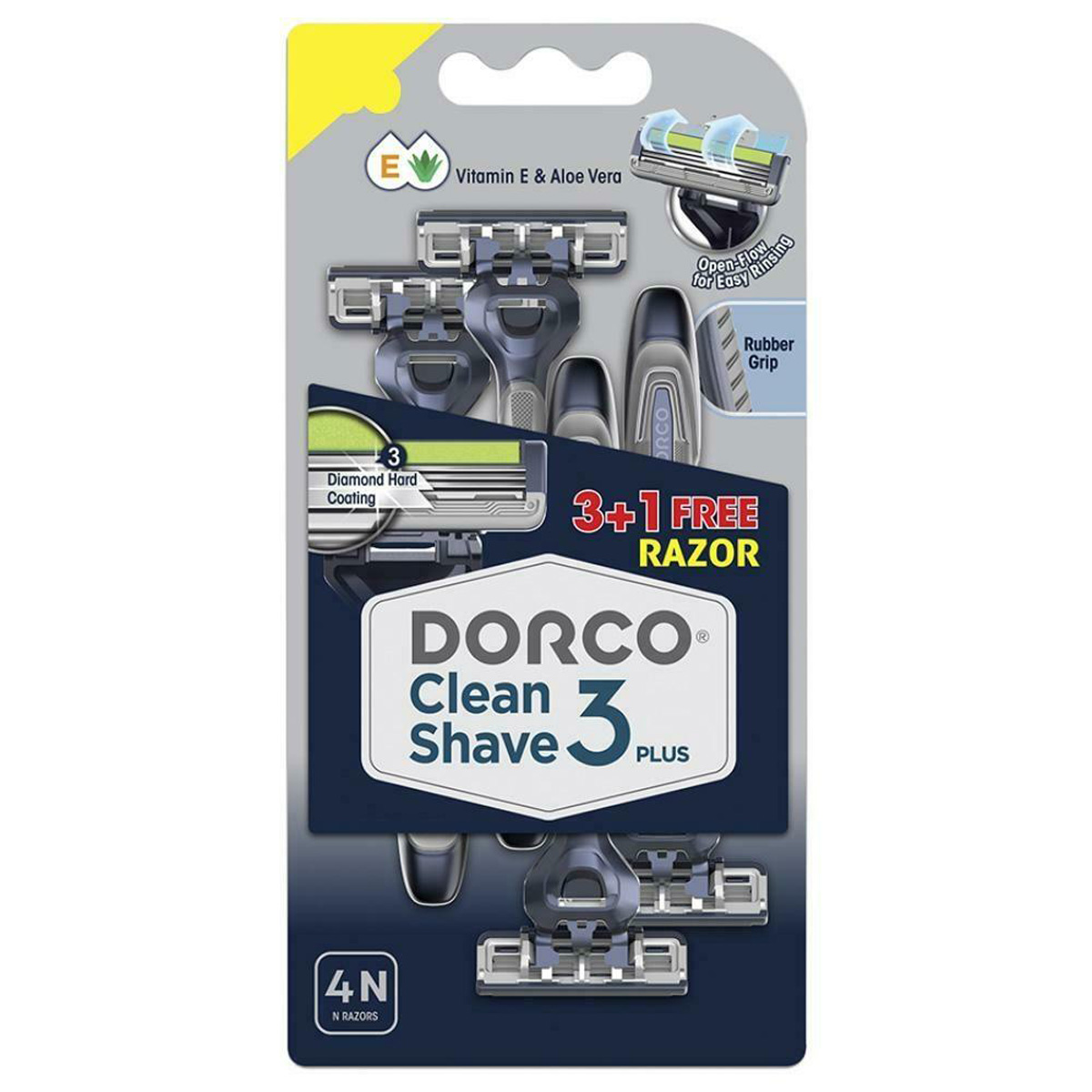 Dorco Clean Shave 3 Plus Razor, 3 Count, Pack of 1 Dorco Clean Shave 3 Plus Razor, 3 Count, Pack of 1