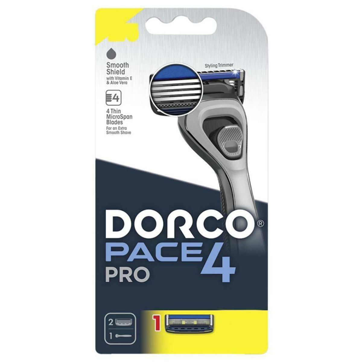 Dorco Pace Pro 4 Razor+Cartridge, 2 Count, Pack of 1 Dorco Pace Pro 4 Razor+Cartridge, 2 Count, Pack of 1