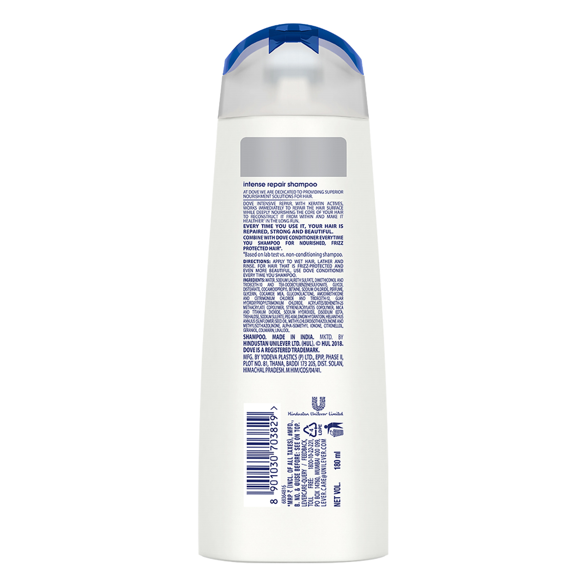 Dove Intense Repair Shampoo, 180 ml, Pack of 1 Dove Intense Repair Shampoo, 180 ml, Pack of 1