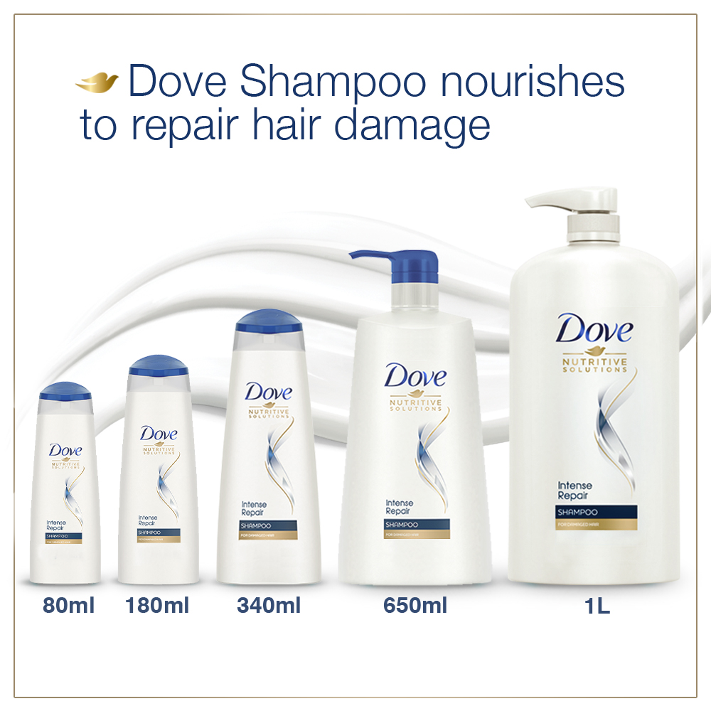 Dove Intense Repair Shampoo, 180 ml, Pack of 1 Dove Intense Repair Shampoo, 180 ml, Pack of 1