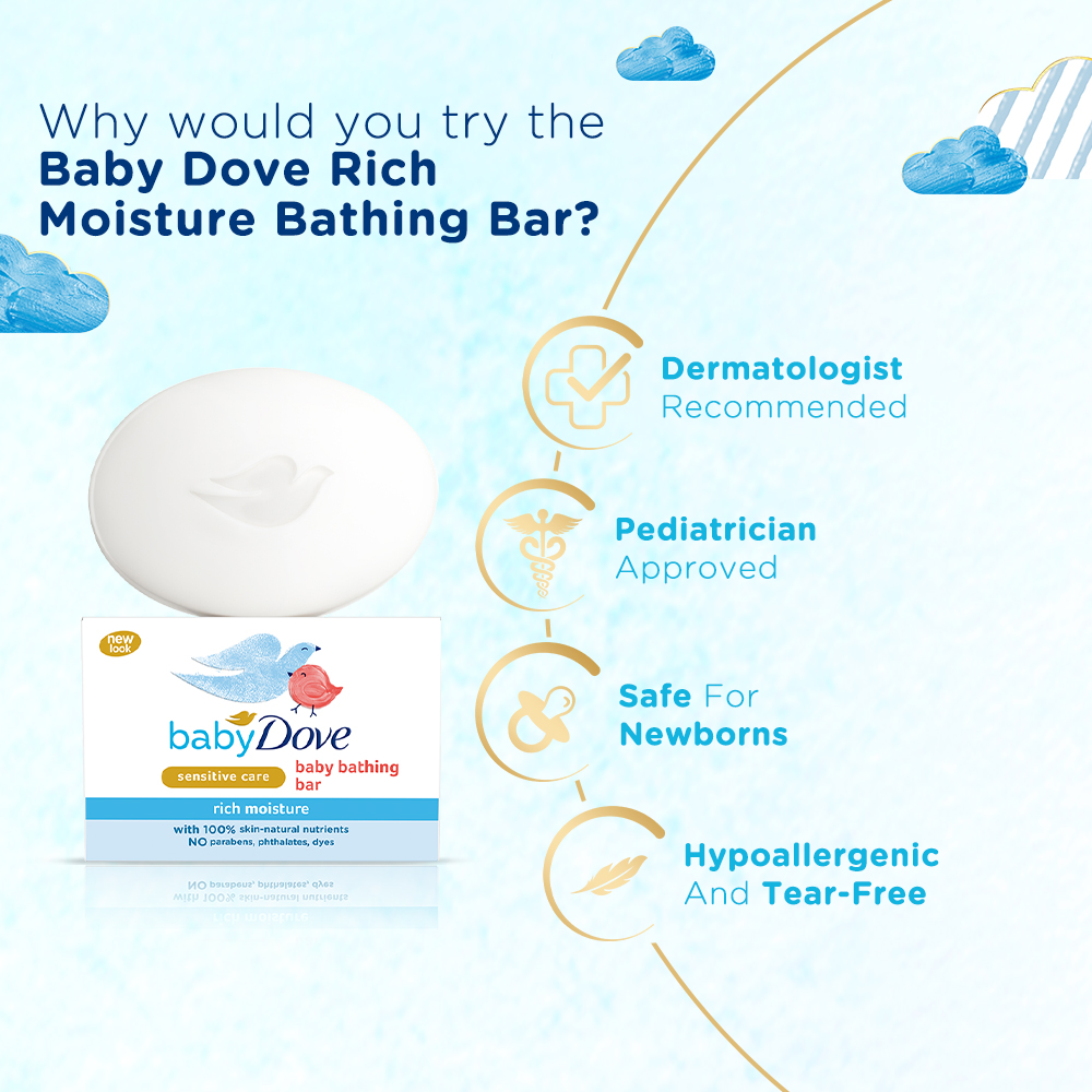 Baby Dove Rich Moisture Bathing Bar, 50 gm, Pack of 1 Baby Dove Rich Moisture Bathing Bar, 50 gm, Pack of 1