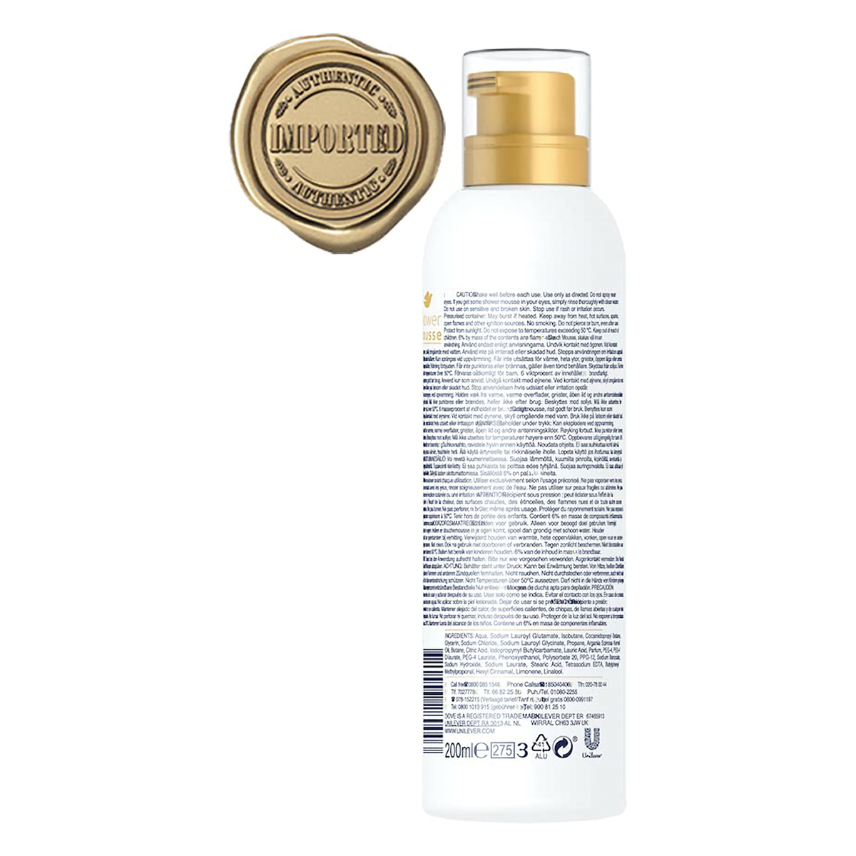 Dove Shower Mousse with Coconut Oil 200 ml | Gentle Cleansing | Provides 24Hr Softness, Pack of 1 Dove Shower Mousse with Coconut Oil 200 ml | Gentle Cleansing | Provides 24Hr Softness, Pack of 1