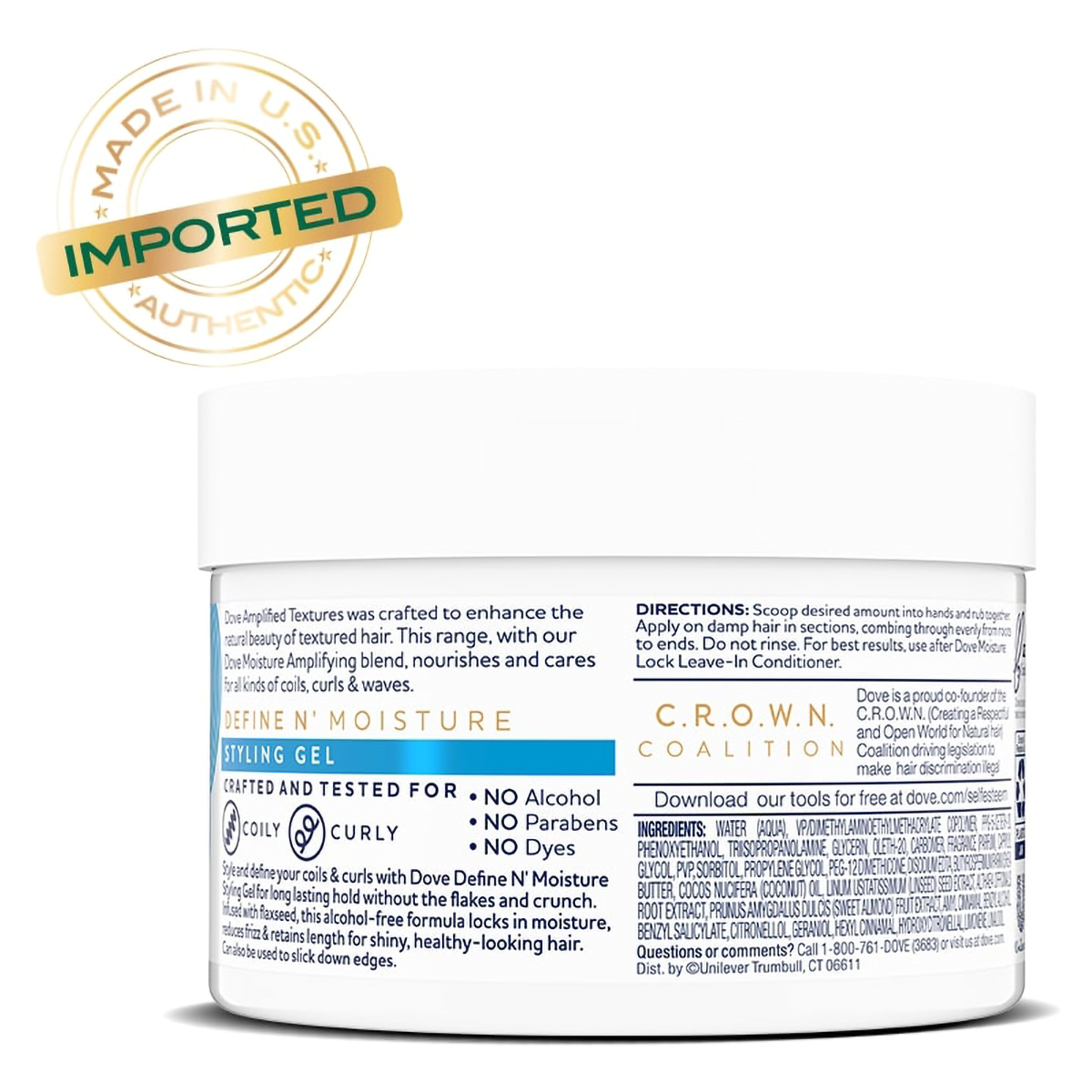 Dove Define N' Moisture Styling Gel for Coils & Curls, 283 gm, Pack of 1 Dove Define N' Moisture Styling Gel for Coils & Curls, 283 gm, Pack of 1