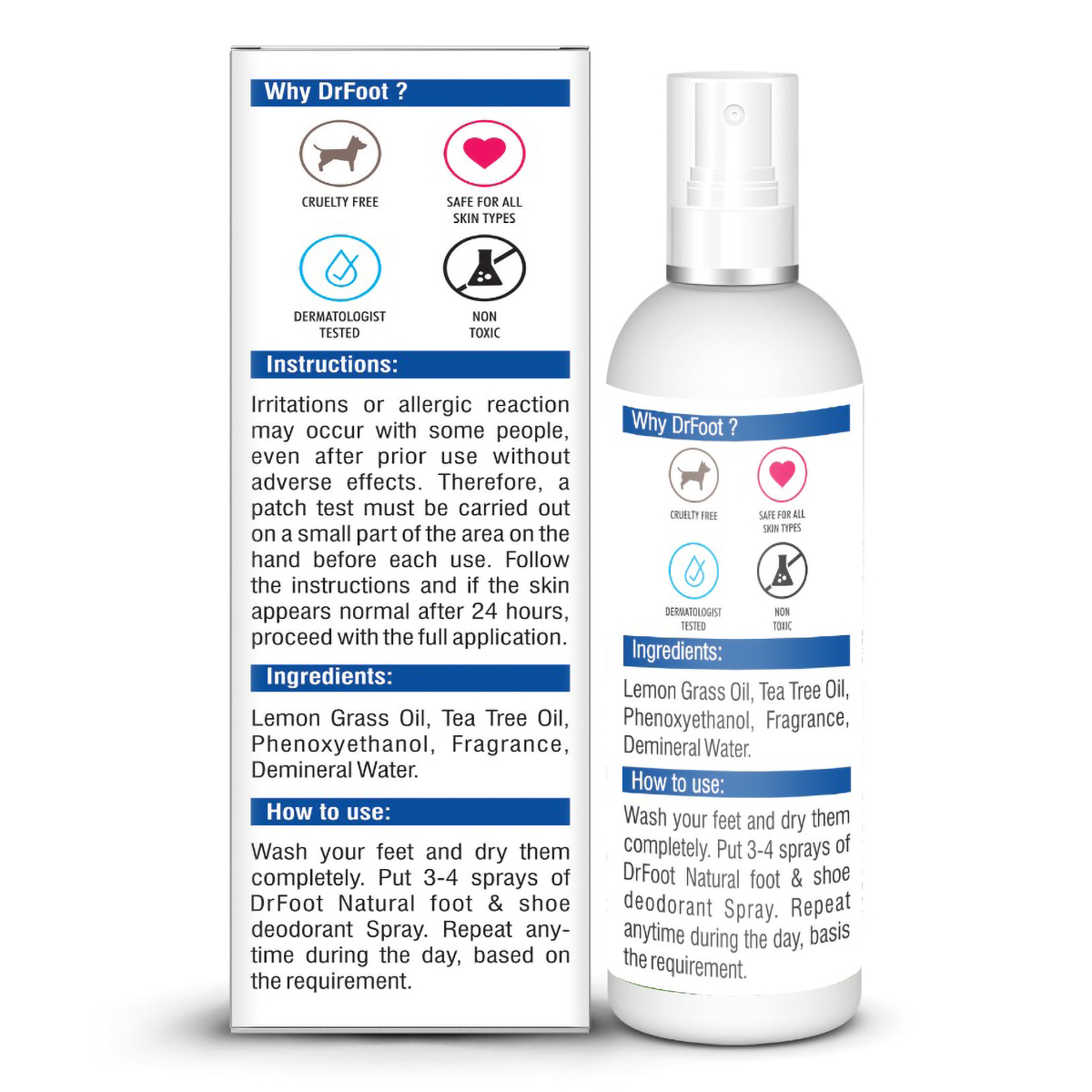 Dr Foot Natural Foot & Shoe Deodorant Spray 100 ml | With Essential Oils | Removes Feet Odour | For All Skin Type, Pack of 1 Dr Foot Natural Foot & Shoe Deodorant Spray 100 ml | With Essential Oils | Removes Feet Odour | For All Skin Type, Pack of 1