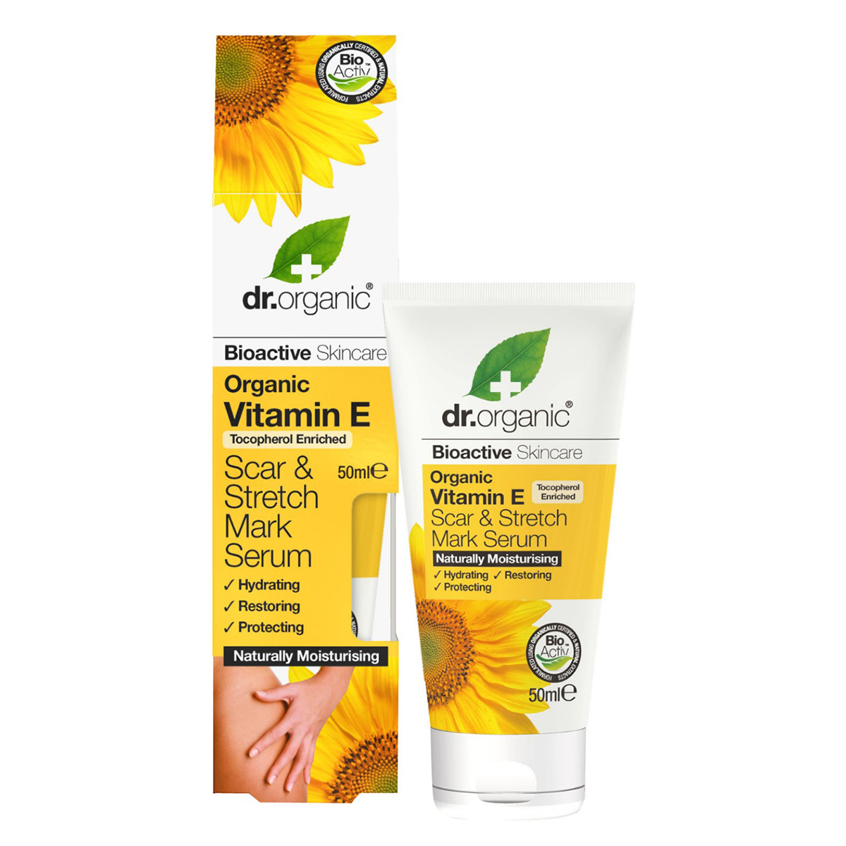 Dr. Organic Vitamin E Scar & Stretch Mark Serum 50 ml | Enriched With Tocopherol | Hydrating, Restoring, Protecting & Moisturising | For Extremely Dry Skin, SunBurn & Sun Damaged Skin, Pack of 1 Dr. Organic Vitamin E Scar & Stretch Mark Serum 50 ml | Enriched With Tocopherol | Hydrating, Restoring, Protecting & Moisturising | For Extremely Dry Skin, SunBurn & Sun Damaged Skin, Pack of 1