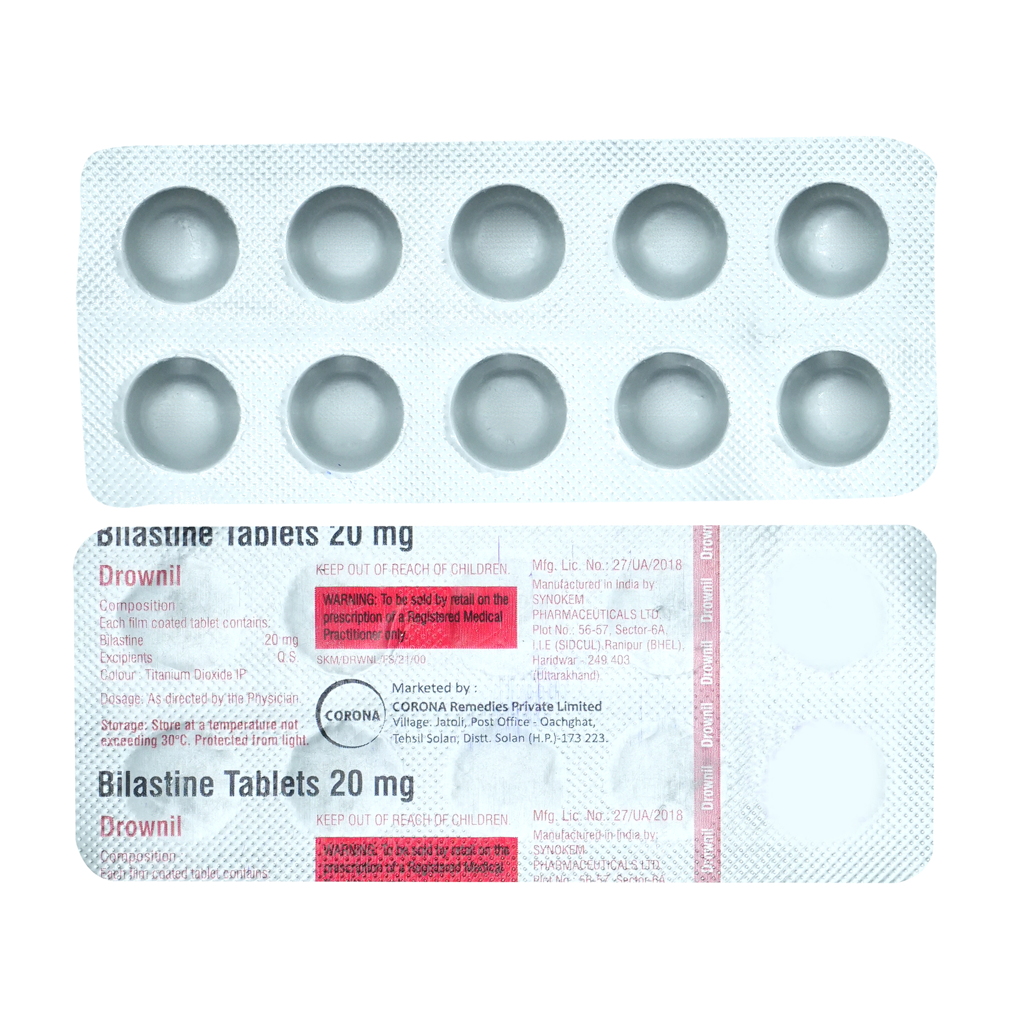 Buy Drownil 20 Tablet 10's Online