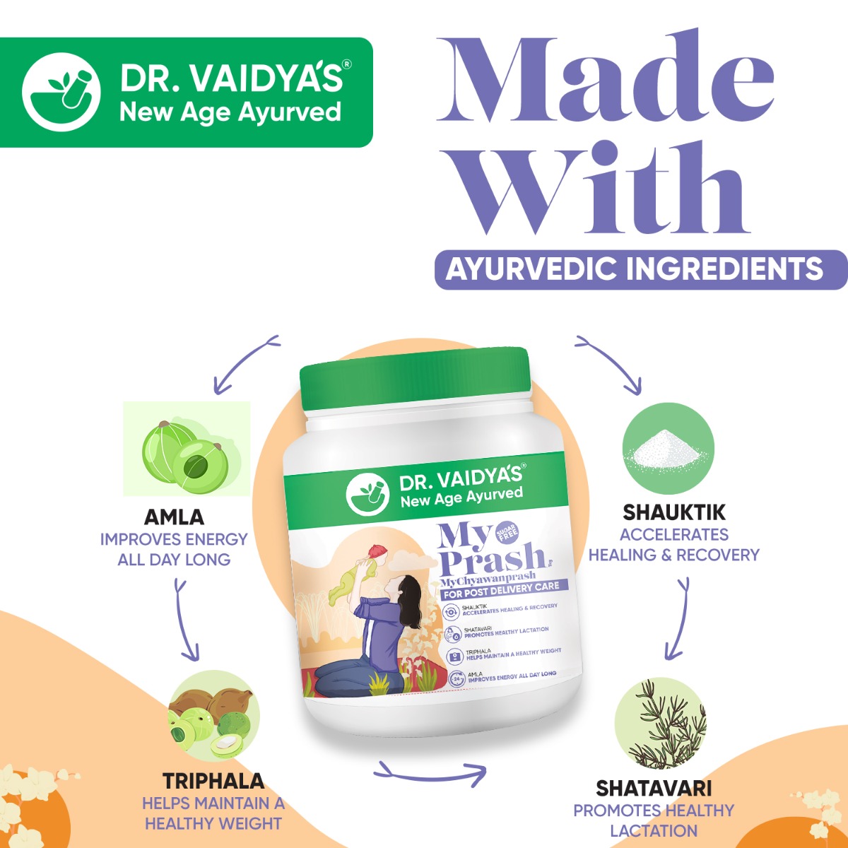 DR. Vaidya's My Prash Chyawanprash for Post Delivery Care, 900 gm, Pack of 1 DR. Vaidya's My Prash Chyawanprash for Post Delivery Care, 900 gm, Pack of 1