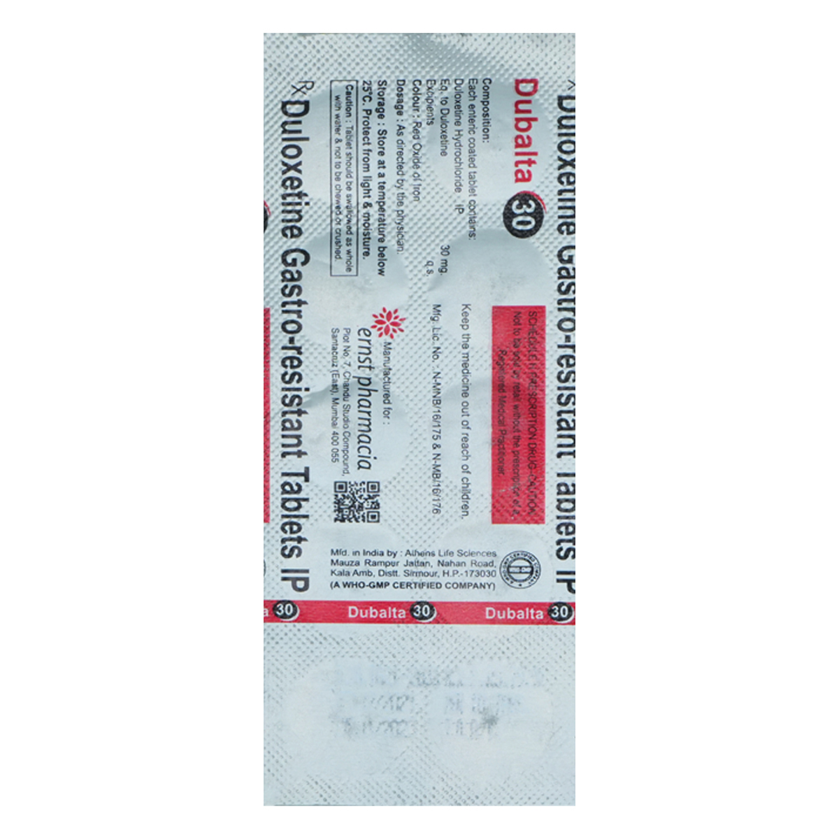 Dubalta 30 Tablet 10's, Pack of 10 TABLETS Dubalta 30 Tablet 10's, Pack of 10 TABLETS