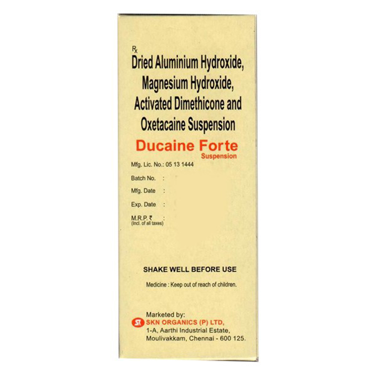 Ducaine Forte SF Suspension 120 ml, Pack of 1 Ducaine Forte SF Suspension 120 ml, Pack of 1