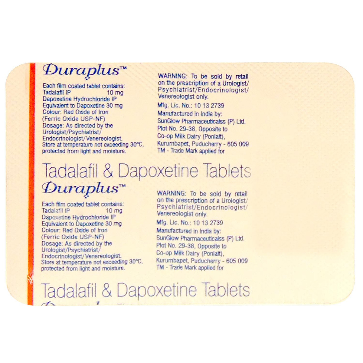 Duraplus Tablet 4'S, Pack of 4 TABLETS Duraplus Tablet 4'S, Pack of 4 TABLETS