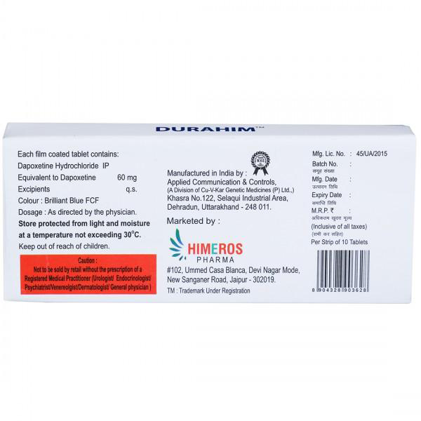 Durahim 60 Tablet 10's, Pack of 10 TabletS Durahim 60 Tablet 10's, Pack of 10 TabletS
