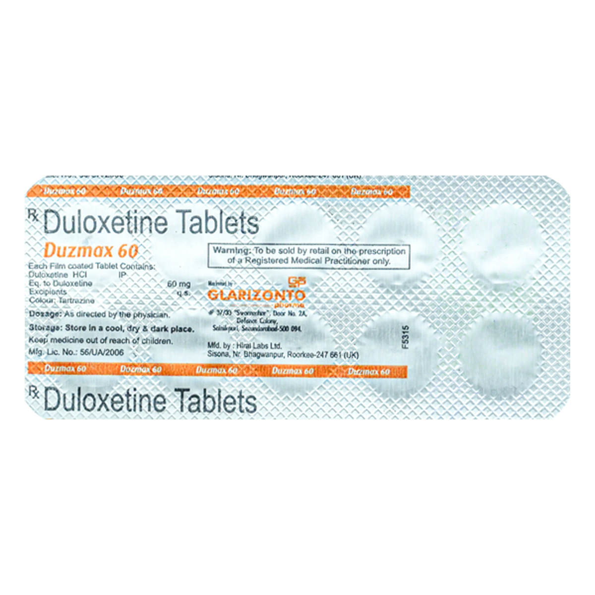 Duzmax 60 Tablet 10's, Pack of 10 TABLETS Duzmax 60 Tablet 10's, Pack of 10 TABLETS