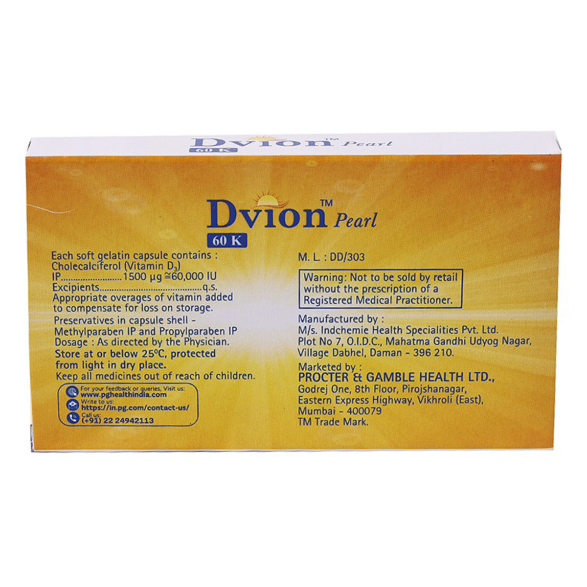 Dvion Pearl 60 K Capsule 4's, Pack of 4 Dvion Pearl 60 K Capsule 4's, Pack of 4