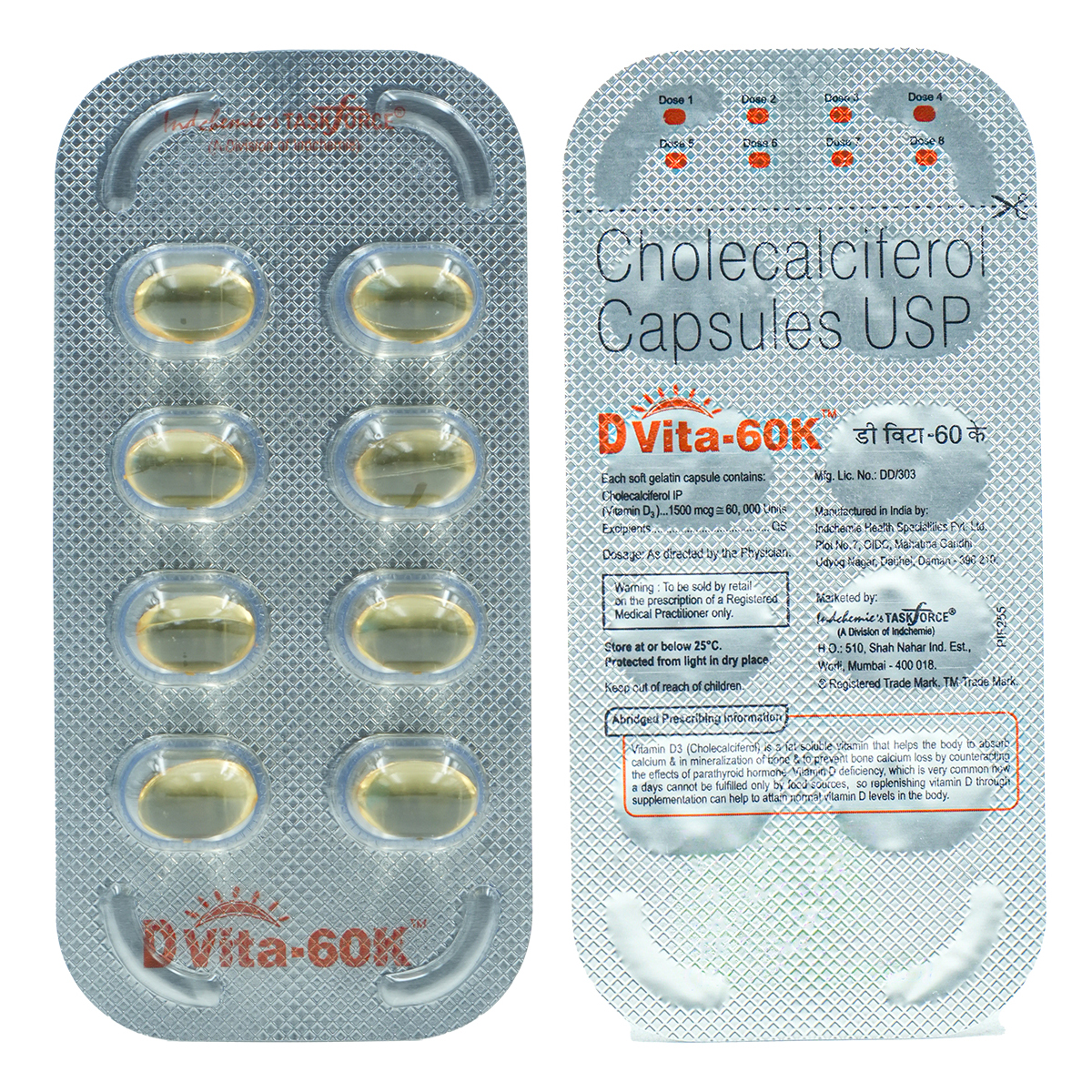 D Vita-60K Capsule 8's, Pack of 8 D Vita-60K Capsule 8's, Pack of 8