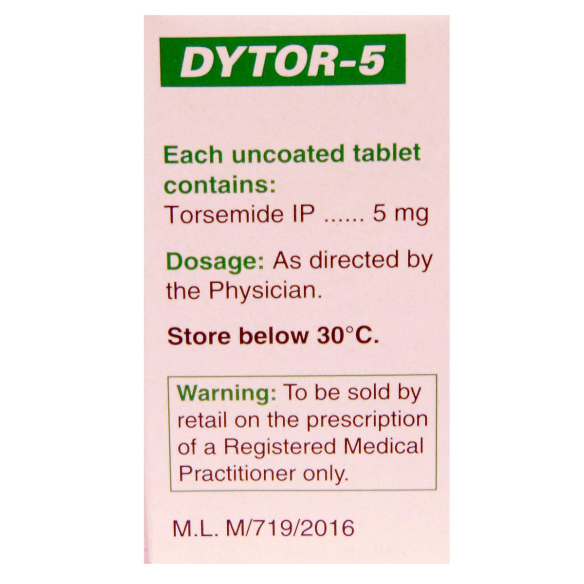 Dytor-5 Tablet 15's, Pack of 15 TABLETS Dytor-5 Tablet 15's, Pack of 15 TABLETS