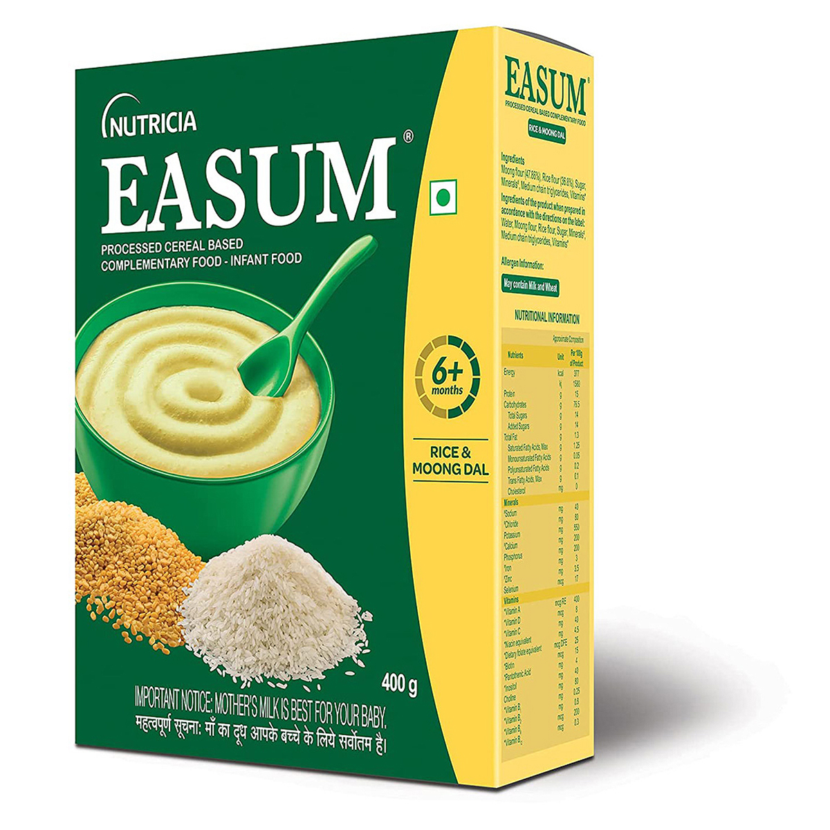 Nutrica Easum Rice &amp; Moong Dal Baby Cereal, 400 gm, Pack of 1