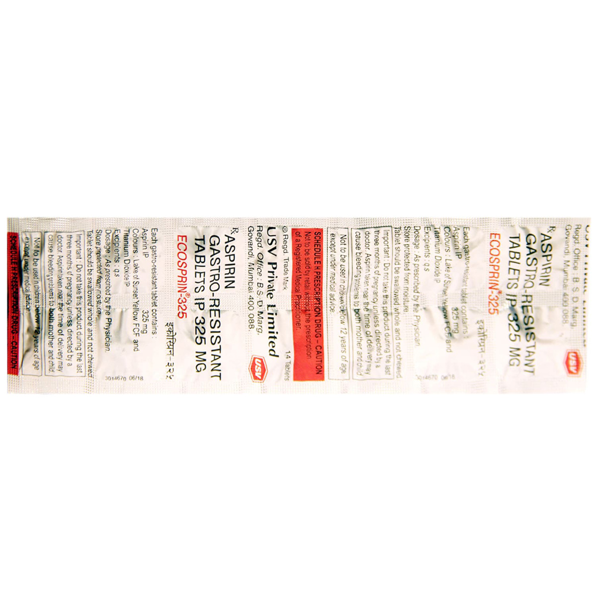 Ecosprin-325 Tablet 14's, Pack of 14 TABLETS Ecosprin-325 Tablet 14's, Pack of 14 TABLETS
