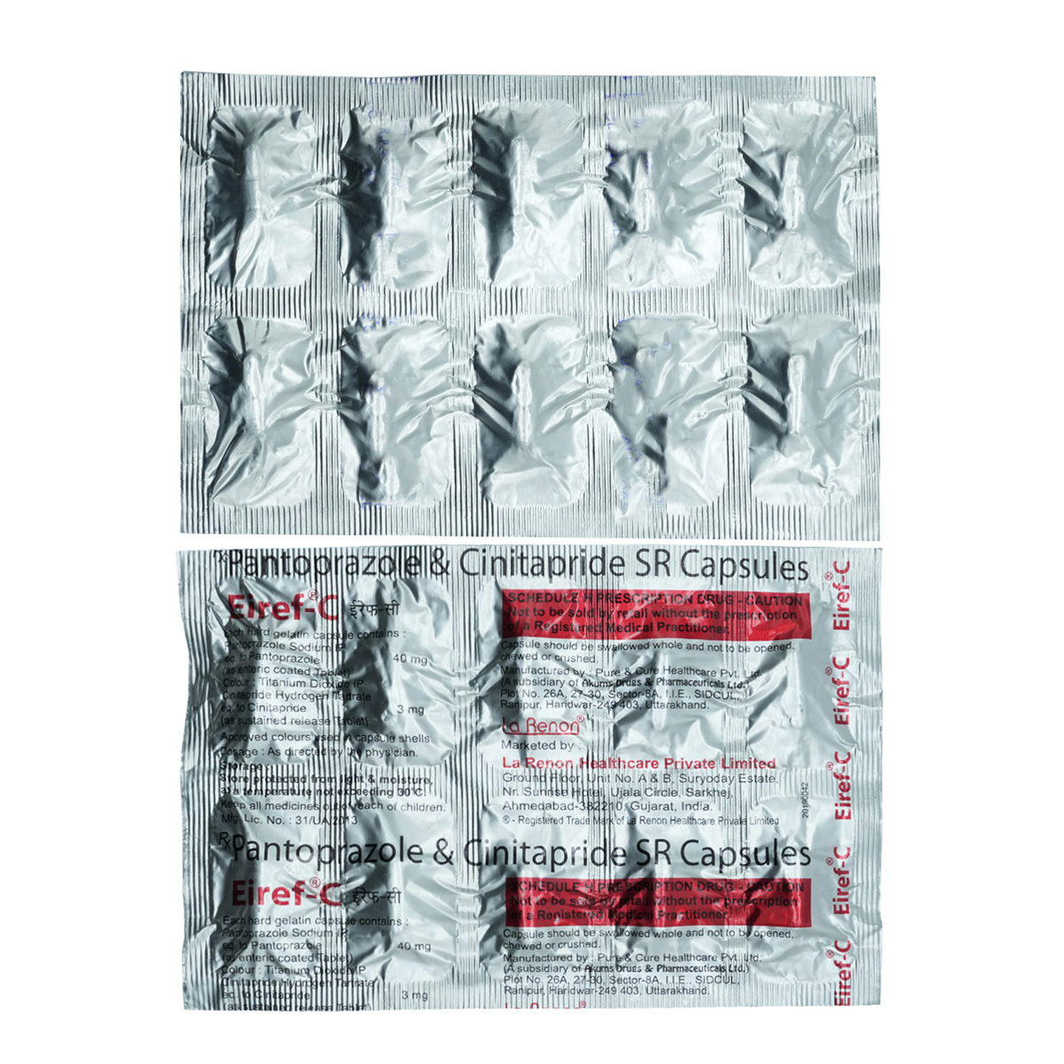 Eiref-C 40 mg/3 mg Capsule 10's, Pack of 10 Eiref-C 40 mg/3 mg Capsule 10's, Pack of 10