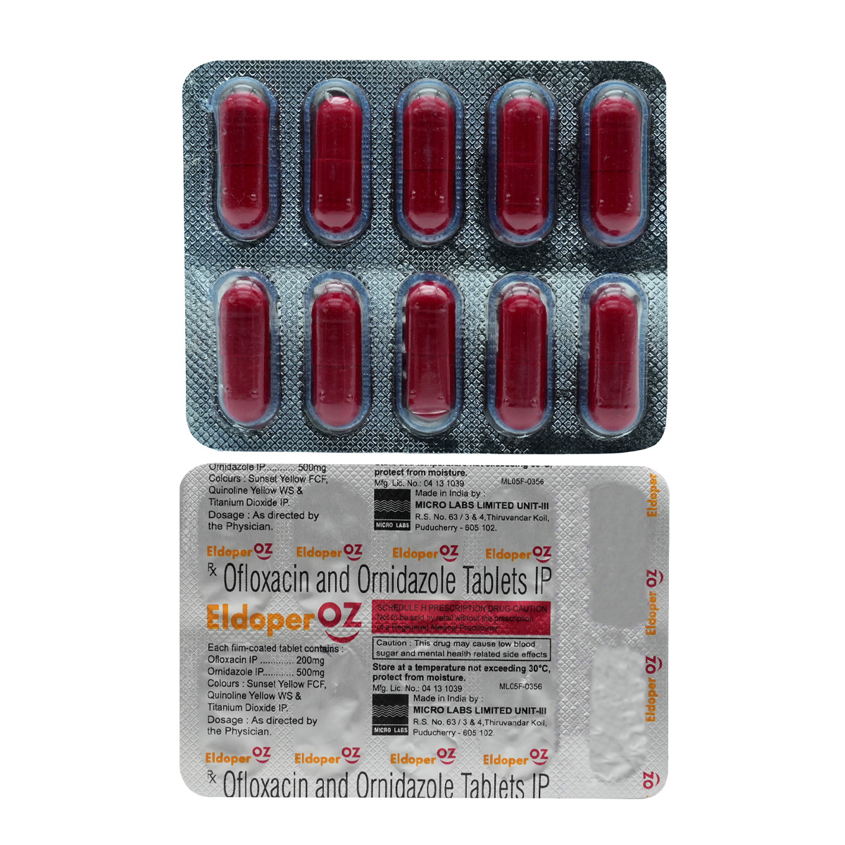 Eldoper OZ Tablet 10's, Pack of 10 TABLETS Eldoper OZ Tablet 10's, Pack of 10 TABLETS