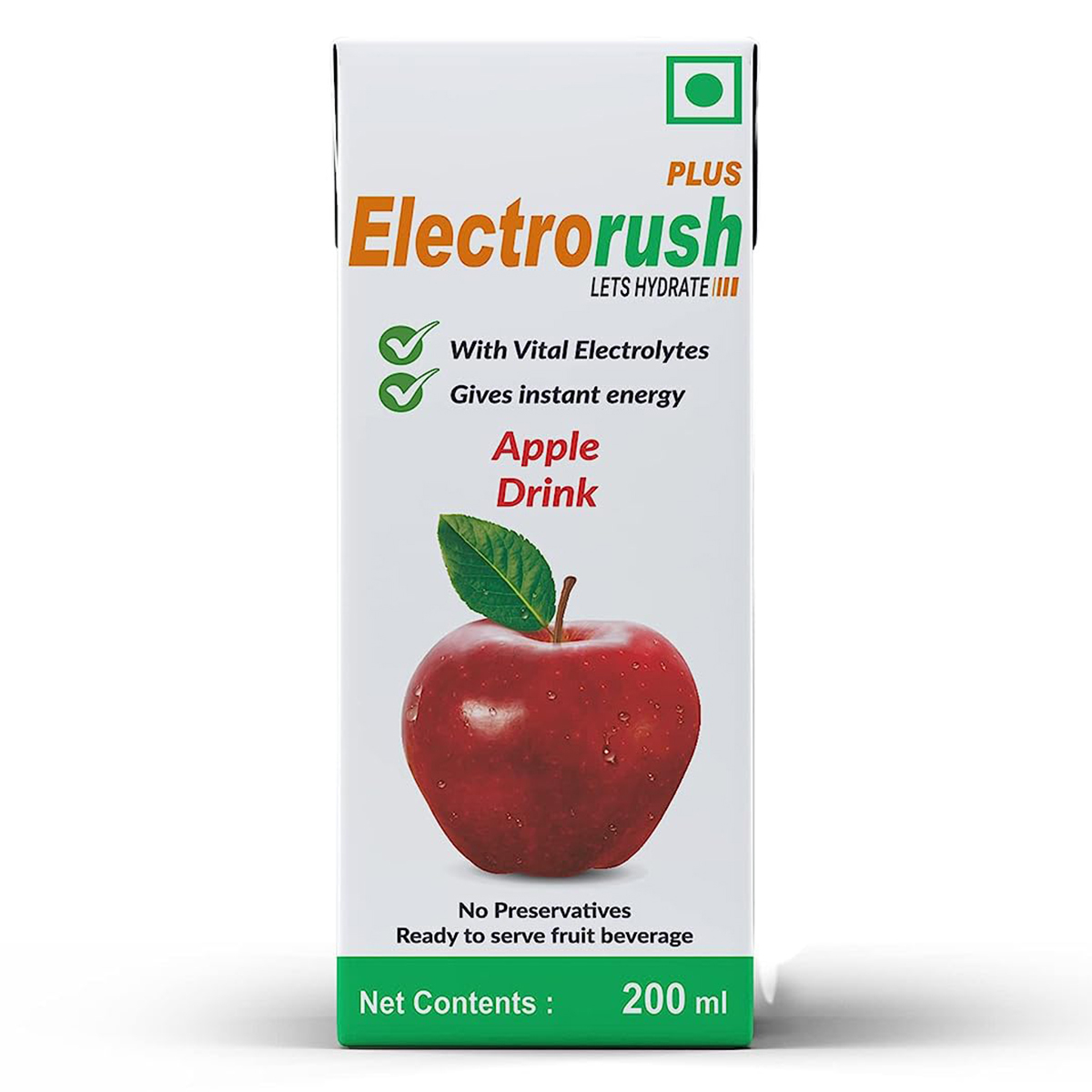 Electrorush Plus Apple Drink 200 ml, Pack of 1 Electrorush Plus Apple Drink 200 ml, Pack of 1