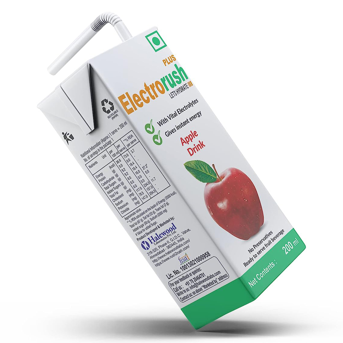 Electrorush Plus Apple Drink 200 ml, Pack of 1 Electrorush Plus Apple Drink 200 ml, Pack of 1
