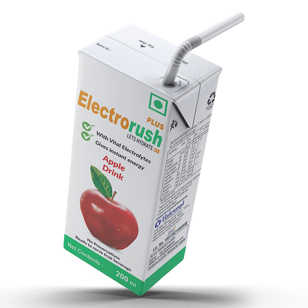 Electrorush Plus Apple Drink 200 ml, Pack of 1 Electrorush Plus Apple Drink 200 ml, Pack of 1