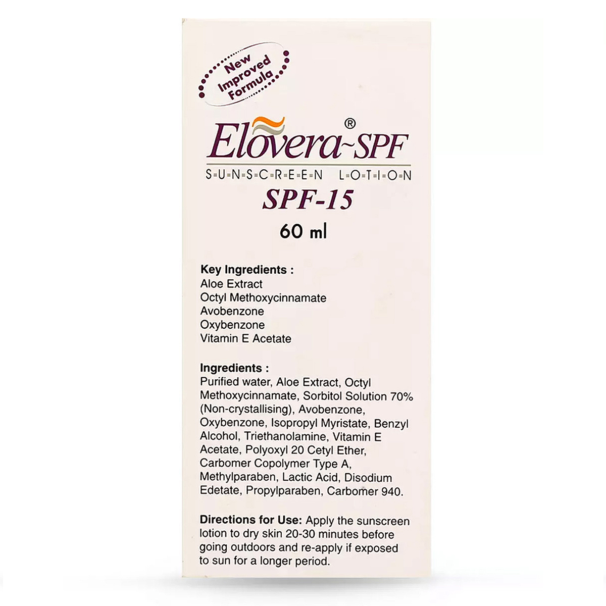 Elovera SPF 15 Sunscreen Lotion, 60 ml, Pack of 1 Elovera SPF 15 Sunscreen Lotion, 60 ml, Pack of 1